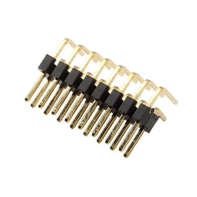 Pin header connector dubbele rij gebogen naaldrij 2.54 afstand goud verguld hittebestendig PCB